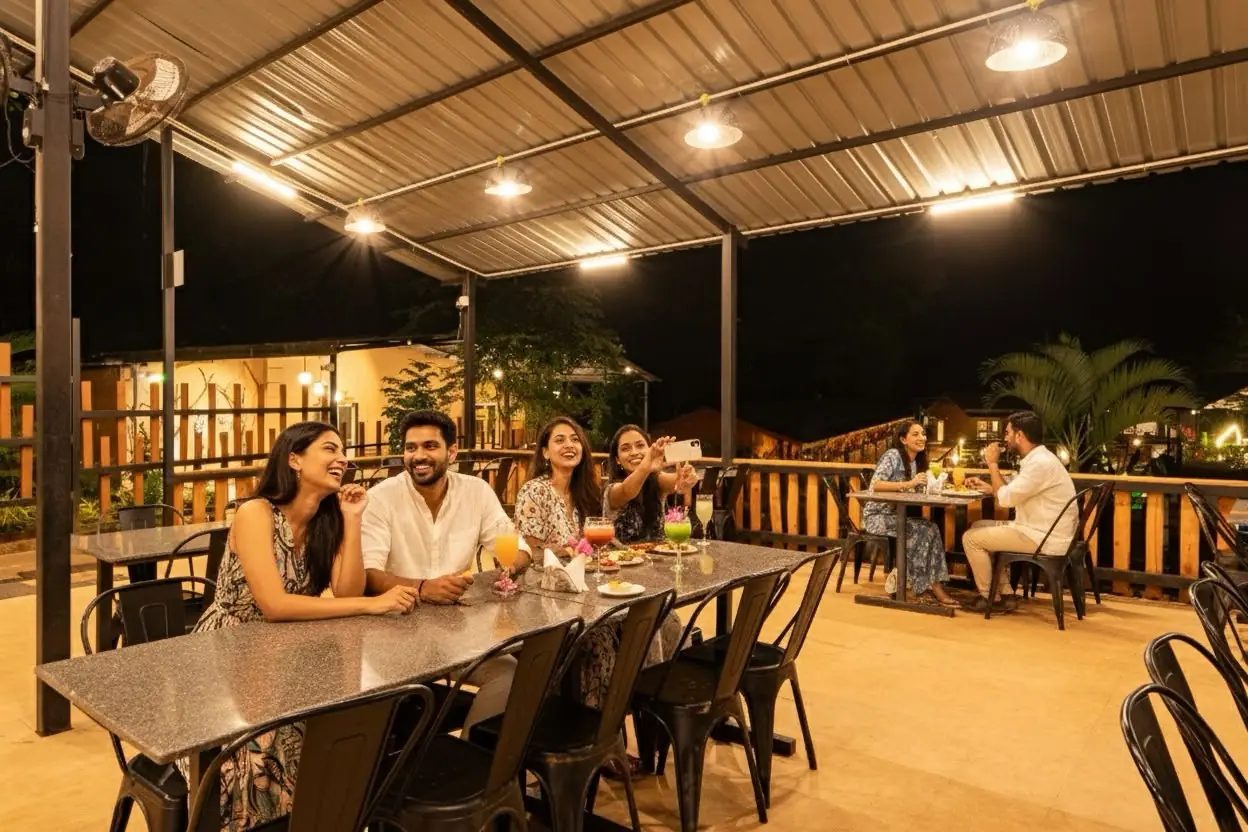 Guests dining together