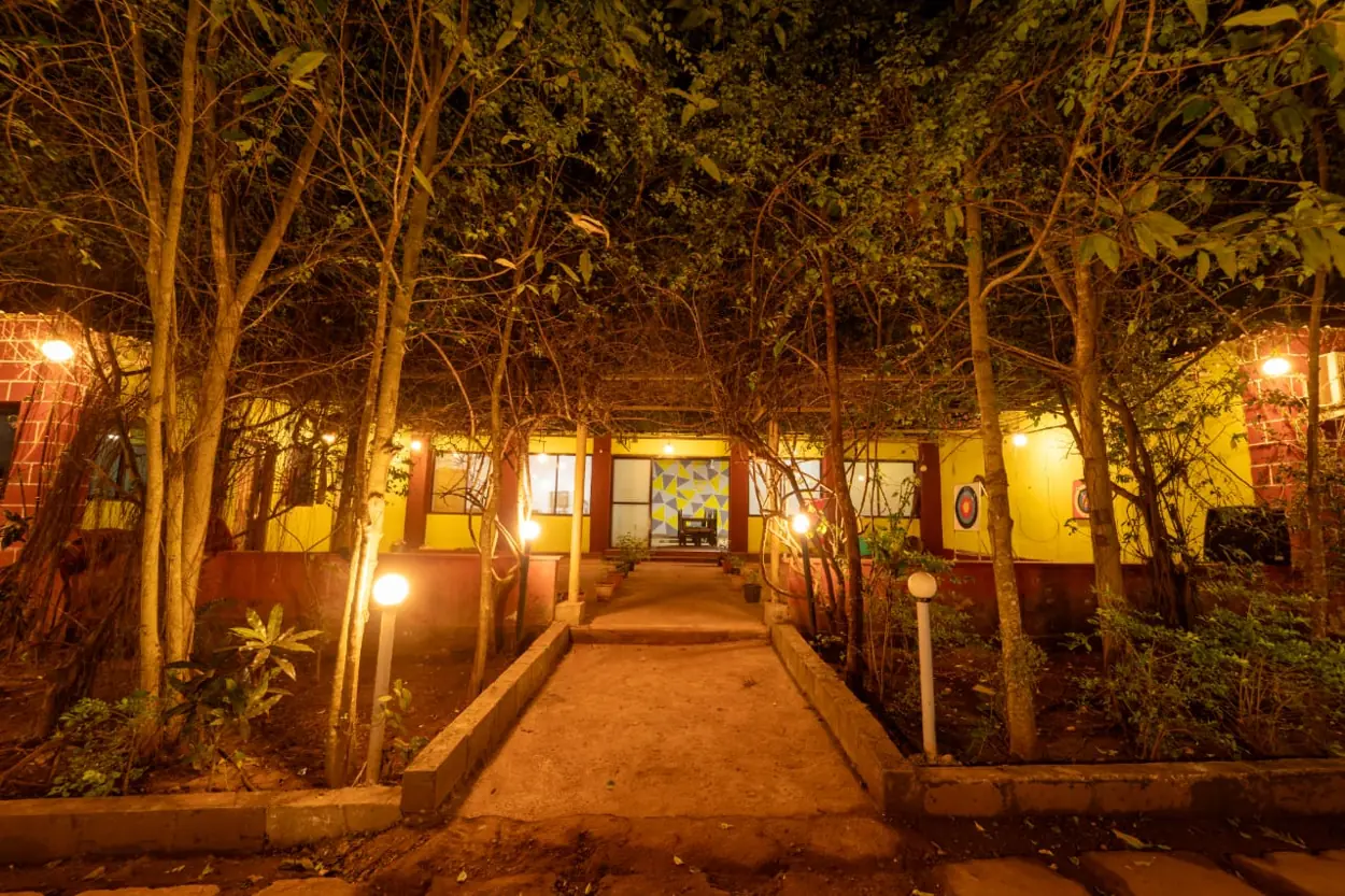 Night entry path inside Nature & Adventure Stay