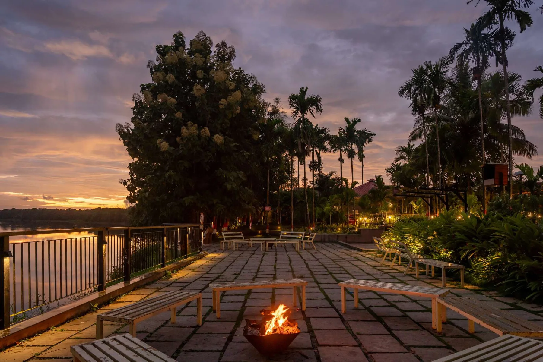 Campfire evening at a Dandeli stay